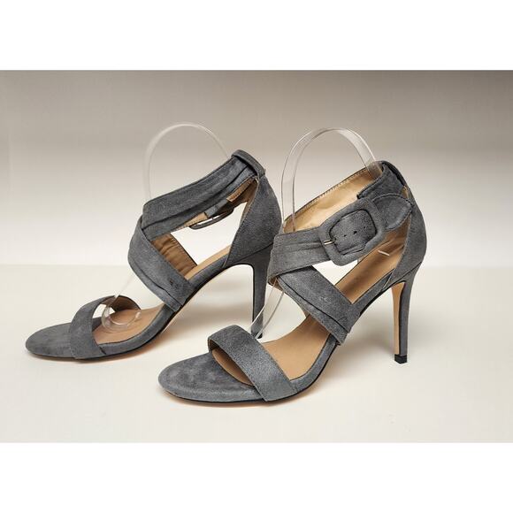 Women's Open Toe Strappy High Heel Sandals Dress Shoes Color Gray Size 8.5M - Picture 1 of 8